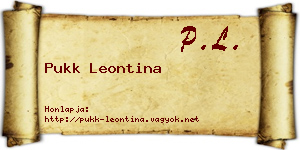 Pukk Leontina névjegykártya
